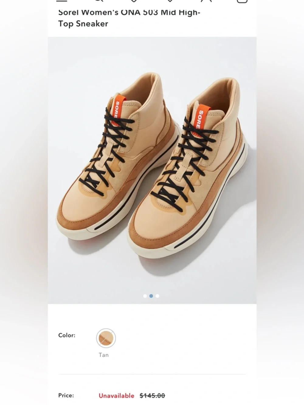 Sorel ONA 503 Women's Mid Sneaker in tan - Picture 3 of 8